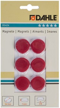 DAHLE Magneti Φ24 mm, crveni, 6/1