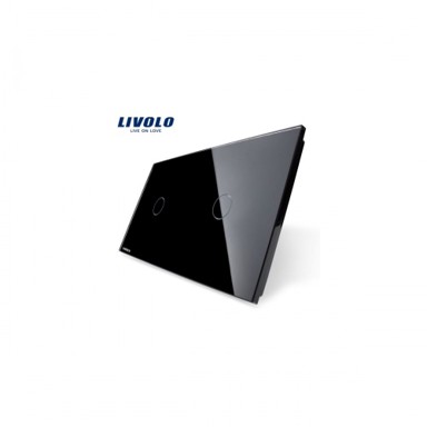 LIVOLO Stakleni panel 1 + 1 tipka, crni