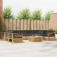 Set vanjskih sofa s jastucima 10 kom, akacija