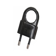 WERTOR Utikač plosnati 2p crni s prstenom ZN11