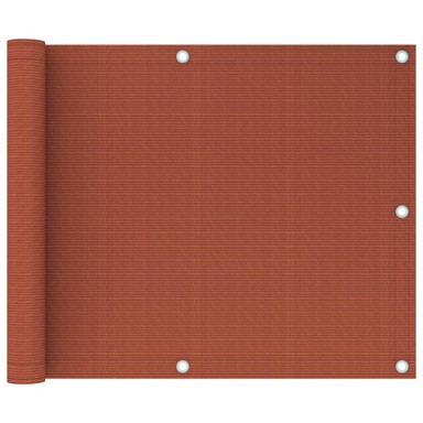 Balkonski zastor, HDPE, 75x600 cm, terakota