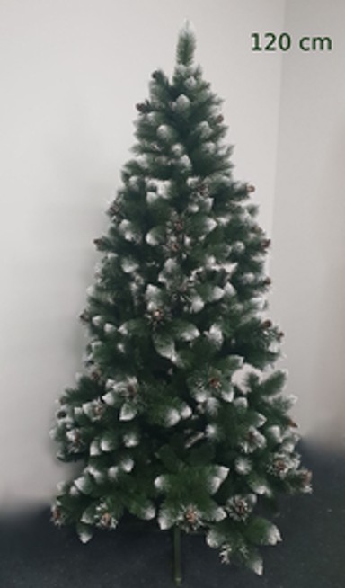 Umjetno božićno drvce Beata snježna s češerima, 120 cm