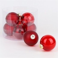 Staklene kuglice 8cm, 8 kom, bordo