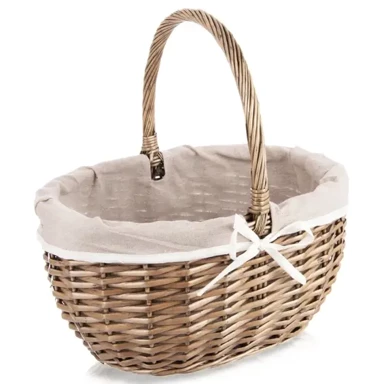 ORION Piknik košara 730564, pletena, 40 × 31 × 40 cm, prirodno pruće