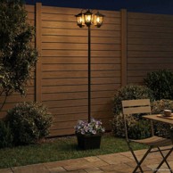 Podna lampa s tri glave, 32 x 32 x 188 cm, crna