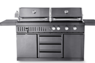 Roštilj na plin i ugljen, inox, crni, 7929