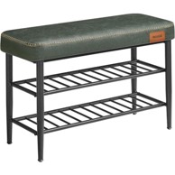 VASAGLE Stalak za cipele Ekho 30 x 80 x 50 cm, umjetna koža, nosivost 135 kg, šumsko zelena