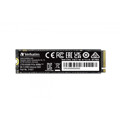 VERBATIM SSD Vi5000, 2 TB, M.2, PCI Express 4.0 NVMe, 3D NAND