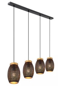 Viseća svjetiljka Narri, 4xE27, IP20, crna