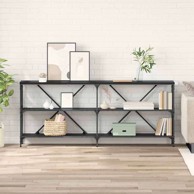Konzolna stolica s policom 180x30x75 cm, crni hrast 