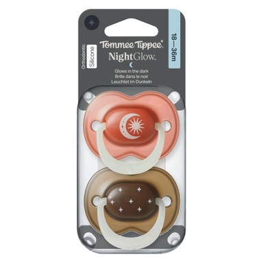 TOMMEE TIPPEE Silikonska noćna duda varalica 18-36m M 2/1, plava