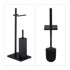 NORTHIX Samostojeći WC set, mat metal, 3 zamjenjive glave četke