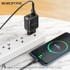 BOROFONE Zidni punjač DBN6 Charmer, 2x USB, QC3.0, 18W, 3A, sa USB na Type C kabelom, crni