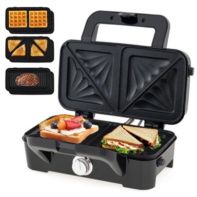 NORTHIX Električni aparat 3 u 1 za sendviče, vafle i panini, 1200 W