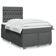 Krevet box spring s madracem tamnosivi 120 x 190 cm tkanina