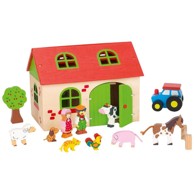 GOKI Igračka Moja farma s dodacima, 13 dijelova, 19.5 x 13.4 x 14.5 cm, drvena, dob 3+