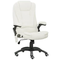 Ergonomska uredska stolica s masažom, 68 x 72 x 110 - 120 cm, krem bijela