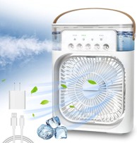 NETSCROLL Ventilator Coolio 3 u 1 s vlaženjem, bijeli