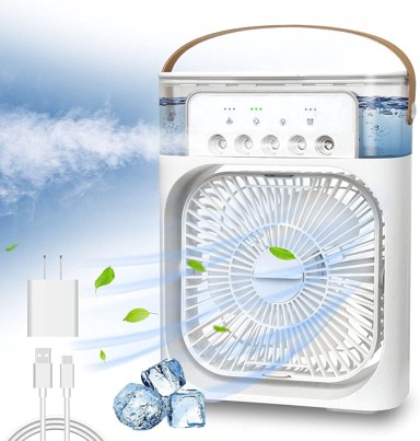 NETSCROLL Ventilator Coolio 3 u 1 s vlaženjem, bijeli