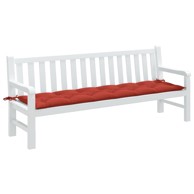 Jastuk za vrtnu klupu 200 x 50 x 7 cm od tkanine, prošarano crveni