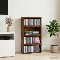 Stalak za CD-ove, 4 kom., 40 × 17 × 17 cm, dimljeni hrast