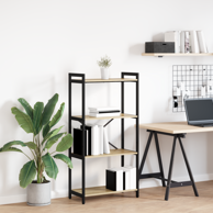 Police za knjige, 60 x 30 x 118 cm, MDF i čelik, sonoma hrast