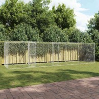 Kavez za pse 800×200×200 cm, srebrni, cinkani čelik