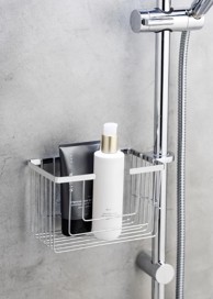 WENKO Kupaonska polica Valognes, nehrđajući čelik, sjajno srebrna, bez bušenja