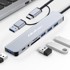 QOLTEC USB-C hub adapter, 8 u 1, 4× USB, USB-C, SD/TF, 3,5 mm, audio priključak