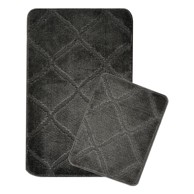  FOUTASTIC Antracitno sive kupaonske prostirke u setu 2 kom 50x80 cm Cizgili