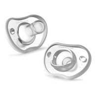 NANOBEBE Duda varalica Flexy, silikon, bijela, 0-3 mj, 2 kom