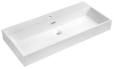 SAPHO Umivaonik, 100x46 cm, pravokutni, zidni, lijevani mramor, bijela