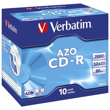 VERBATIM Medij za snimanje CD-R 700/80 52x JC AZO CRYSTAL 43327