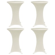 Navlaka za stol za stajanje Ø 60 cm krem rastezljiva 4 kom