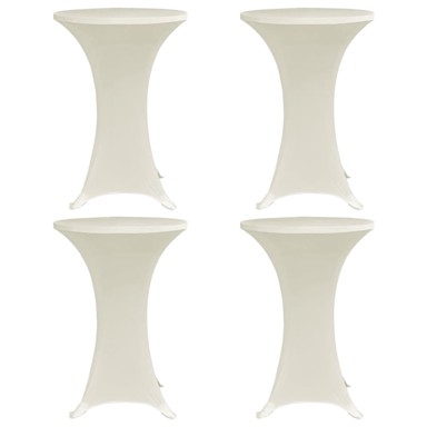 Navlaka za stol za stajanje Ø 60 cm krem rastezljiva 4 kom