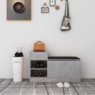 Klupa za cipele siva boja betona 94,5 x 31 x 57 cm od iverice