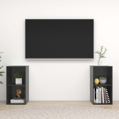 TV ormarići 2 kom visoki sjaj sivi 72 x 35 x 36,5 cm od iverice