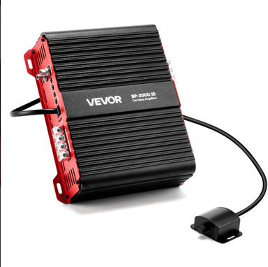 VEVOR Auto pojačalo monoblok Klasa D, 1 kanal, 19.4 x 22.5 x 6.5 cm, crno