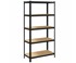 BLOW RACK Metalni regal s 5 polica, MDF ploče, 180 x 90 x 40 cm, crni