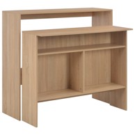 Barski stol s 2 stolne ploče boja hrasta 130 x 40 x 120 cm