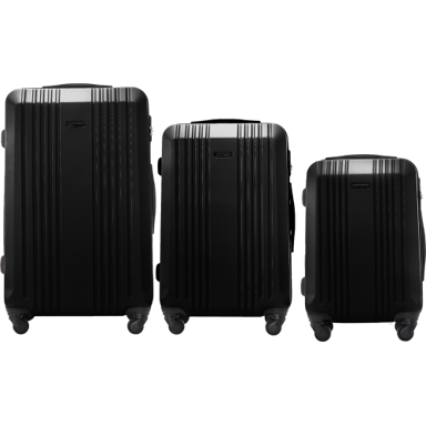 WINGS Set kofera KESTREL, 3 kom (L, M, S), ABS+, crna