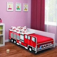 ACMA Dječji krevet Vatrogasci s imenom, 160×80 cm