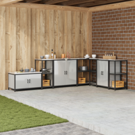 Polica za skladištenje hrane s policom i pohranom 60x50x92 cm, srebrna