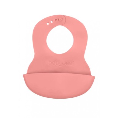 BABYONO Silikonski podbradak 6 m+, roza