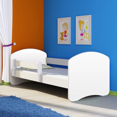 ACMA Dječji krevet II bez motiva, bočna bijela, 180×80 cm