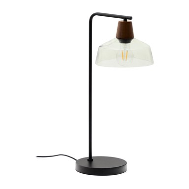 KAVE HOME Zelena/u tamnoj prirodnoj boji stolna lampa sa staklenim sjenilom (visina 55 cm) Silex 