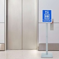 Postolje za poster, srebrno, 32x27x119 cm