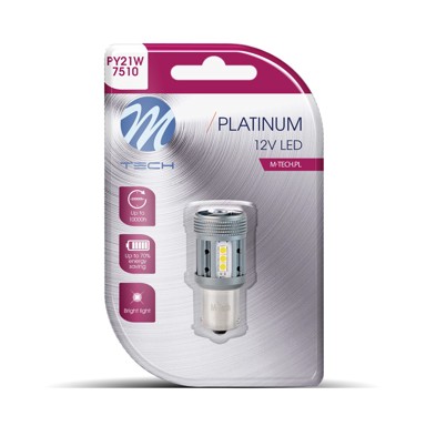 M-TECH Py21W CANBUS LED žarulja Lb852Y-01B 1 dioda + 12x 3030SMD, narančasta