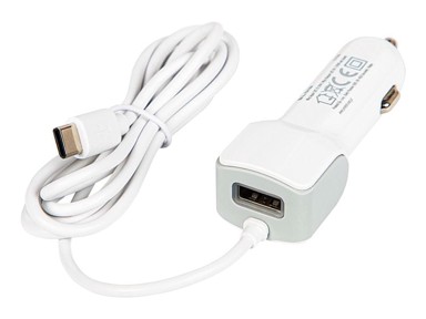 BLOW Auto punjač USB-C + USB-A kabel 2,1A