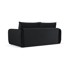 COSMOPOLITAN DESIGN Crna baršunasta sklopiva sofa 214 cm Vienna, 214x102x92 cm